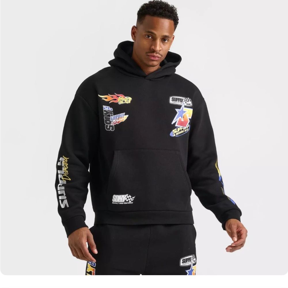 Men's Black Graphic Hoodie